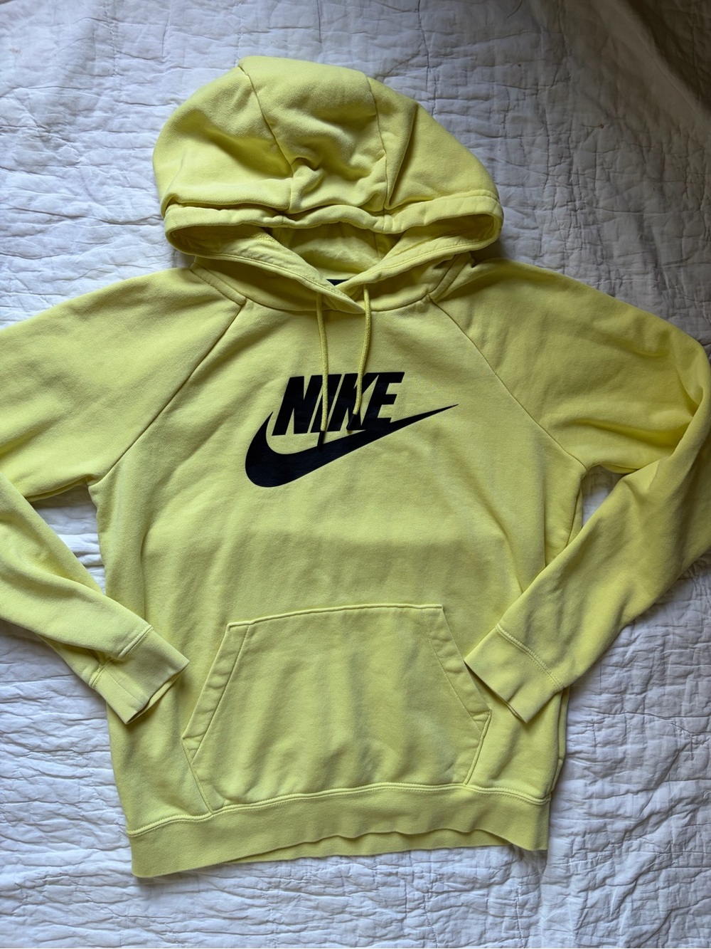Nike Hoodie in Lemon with Black Swoosh Logo